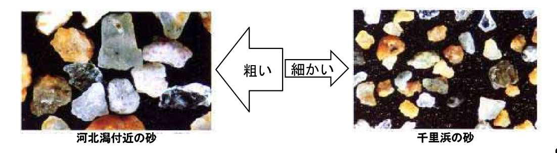 なぎさドライブウェイの砂が小さい理由