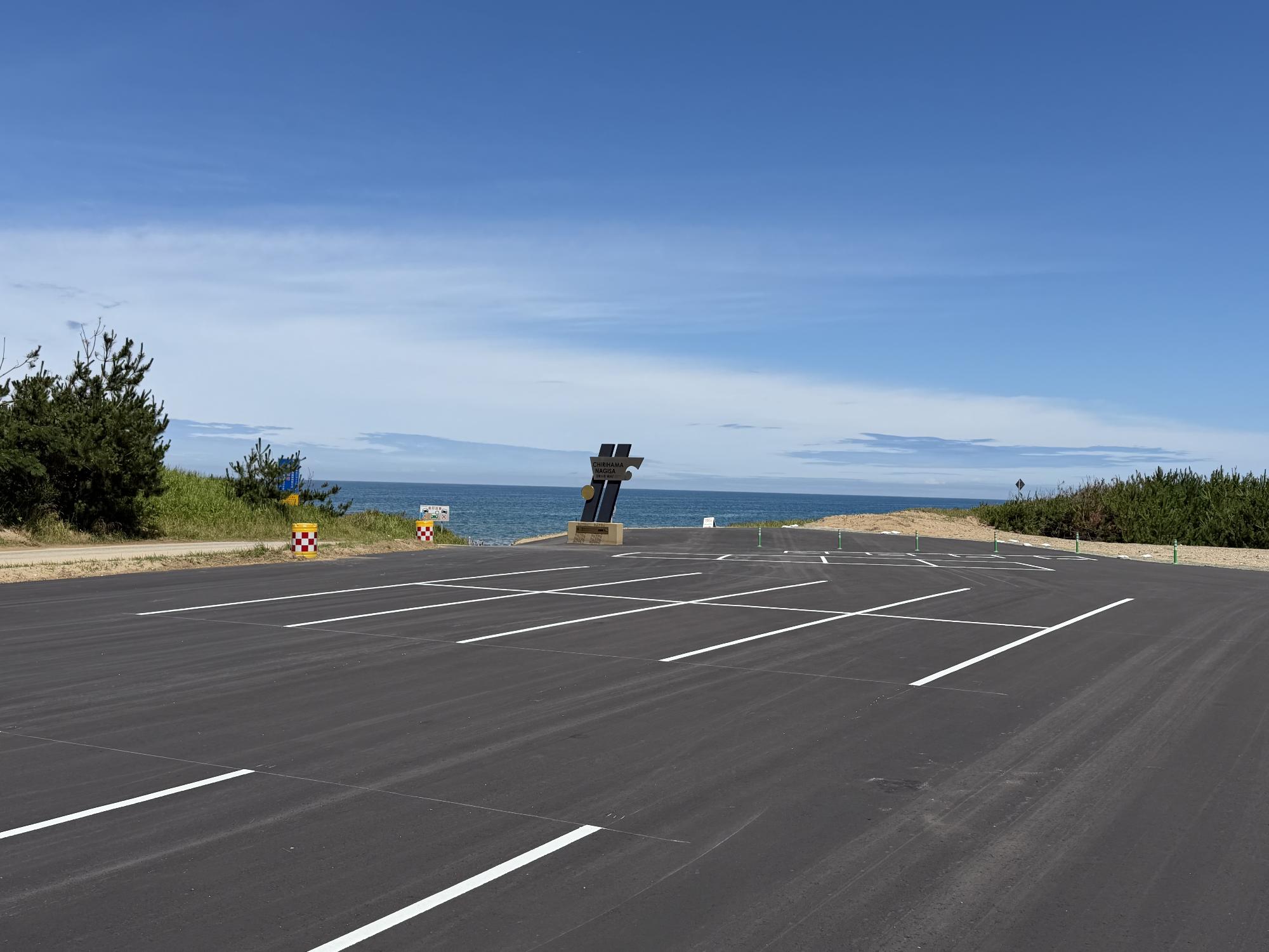 千里浜なぎさドライブウェイ今浜口に駐車場が完成しました！／宝達志水町