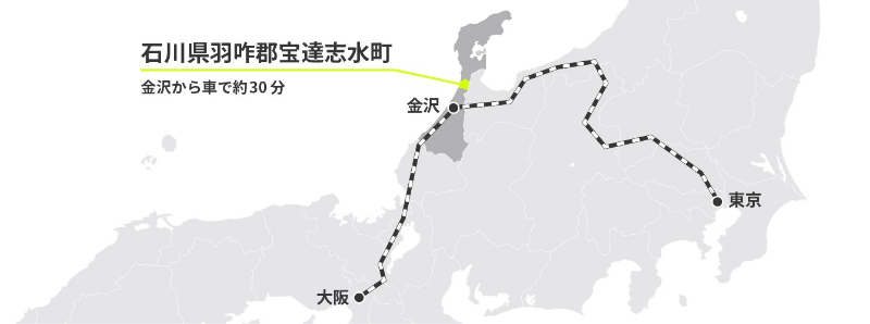 宝達志水町の場所を示す地図