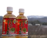 はくいはとむぎ茶のラベルが貼られたペットボトルが2本並んでいる写真