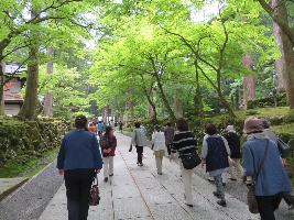 永平寺を散策する様子