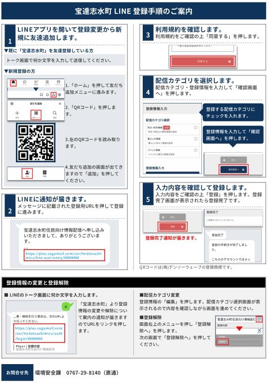 宝達志水町公式LINE登録手順